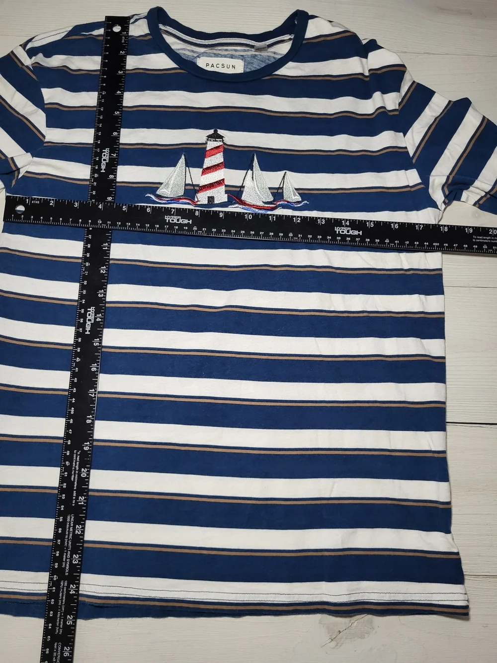 Lot Of 2 PacSun Tops Nautical Embroidered Striped Long Sleeve Tee & Zip Jacket.